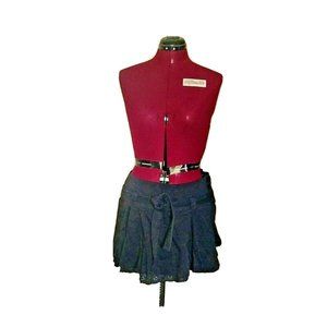 Miss Real Skirt Black Womens Size 12 UK Belted Rough Raw Seam Flared